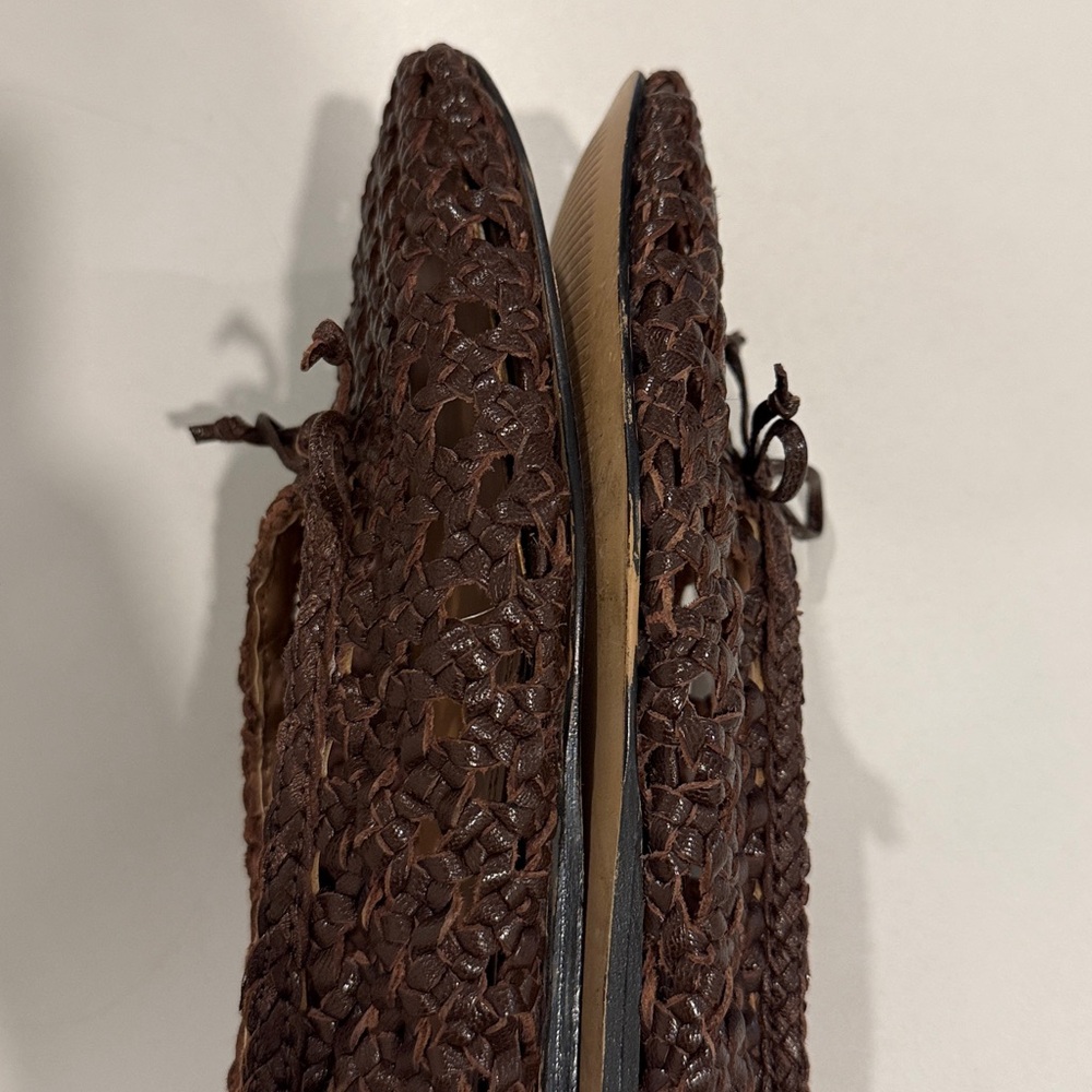 Dolce Vita Brown Woven Leather Ballet Flats - Picture 8 of 13